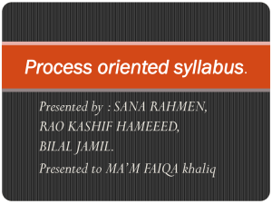 Process oriented syllabus.