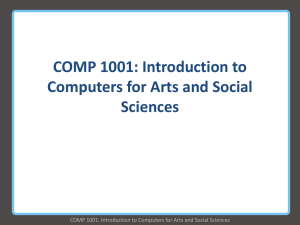 COMP 1001: Introduction to Computers for Arts