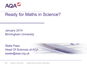 Ready for Maths in Science?