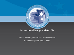 Writing Instructionally Appropriate IEPs