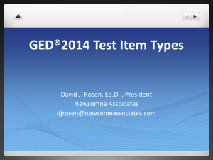 GED®2014 Test Item Types