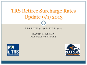 TRS Surcharge Rates Effective 9/1/2013