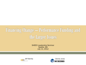 Financing Change * Performance Funding and the Larger
