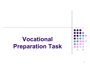 The Vocational Preparation Task Presentation (Enterprise)