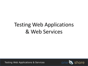 Testing Web Apps and Services introduction to a 2 day