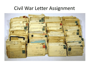 Civil War Letter Assignment