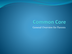 Parent Common Core Training Presentation