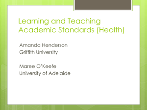 Learning and Teaching Academic Standards