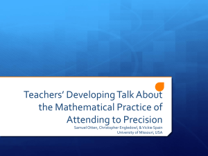 Teachers* Developing Talk About the Mathematical Practice of