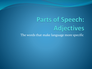 Parts of Speech: Adjectives