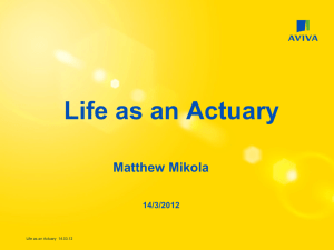 Life as an Actuary