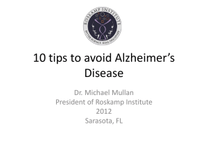10 tips to avoid Alzheimer Disease