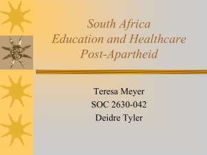 South Africa Education and Healthcare Post-Apartheid
