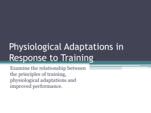 Physiological Adaptations in Response to Training