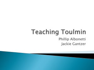 Teaching Toulmin - Tindley Accelerated Schools