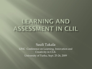 Learning and Assessment in CLIL