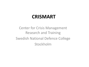(CRISMART), Bengt Sundelius, Swedish National Defence
