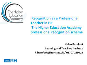 The Higher Education Academy professional recognition