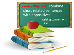 review combining sentences with appositive