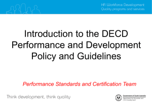 Introduction to the DECD Performance and Development Policy