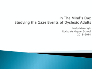 File - In the Mind`s Eye: Studying the Gaze Events of