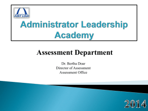 Assessment Office Principal Presentation July 2014