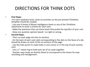 DIRECTIONS FOR THINK DOTS- Algebra example