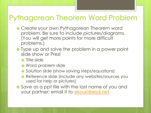 Pythagorean Theorem Word Problem