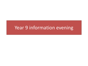 Year 9 information evening - Farmor`s School, Fairford