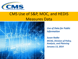 2013 CMS Use of S&P, MOC, and HEDIS Measures Data