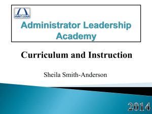 Administrator Leadership Academy Curriculum and Instruction