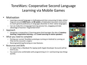 ToneWars: Cooperative Second Language Learning via Mobile