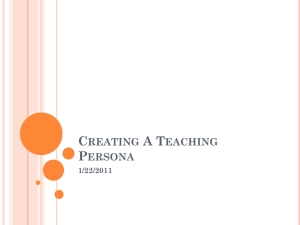 Creating A Teaching Persona