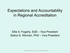 Expectation and Accountability in Regional Accreditation