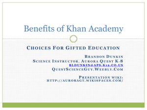 Benefits of Khan Academy - AuroraGT