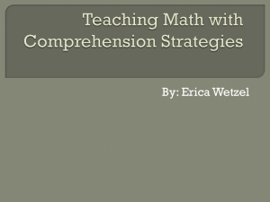 Teaching Math with Comprehension Strategies