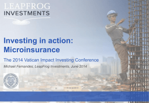 Michael Fernandes: Investing in Action: Microinsurance