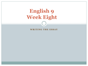 English 9 Week Six