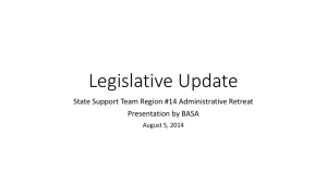 Legislative Update - The Region 14 State Support Team