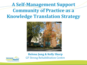 Self-Management Support @ GF Strong