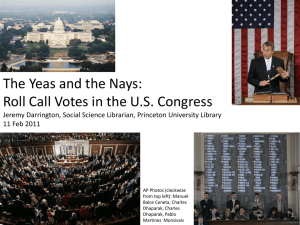 Roll Call Votes in the US Congress - Firestone Library