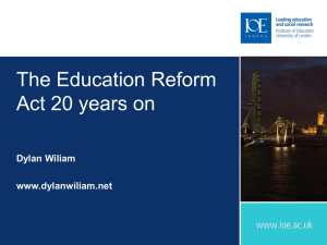 The Education Reform Act: 20 years on