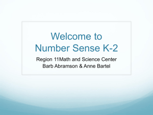 Welcome to Number Sense K-2 - Region 11 Math And Science