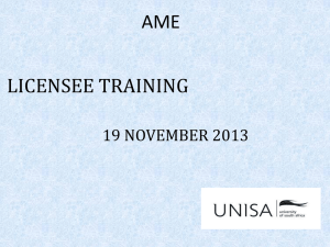 AME Presentation November 2013 - UNISA