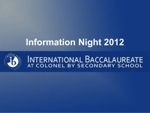 Information Night 2012 - Colonel By Secondary School