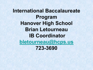 International Baccalaureate Program Hanover High School Brian