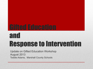 Gifted Education and Response to Intervention