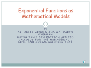 5.6 Exponential Functions as Mathematical Models