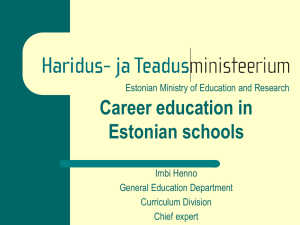 Career education in Estonian schools, curriculum