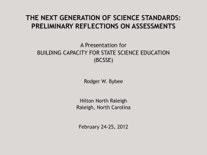 The Next Generation of Science Standards: Preliminary Reflections